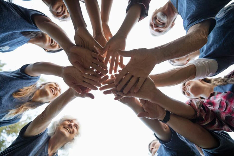 Family & Friends circle of hands image