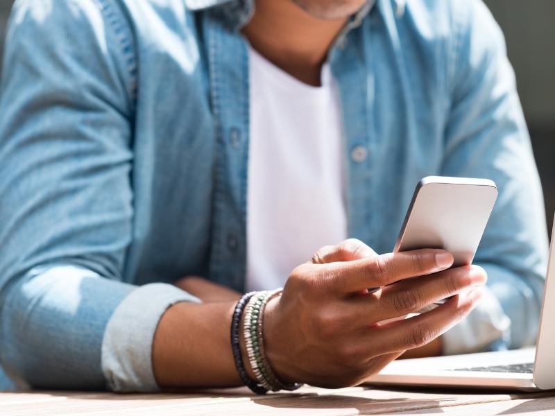 person holding a cell phone