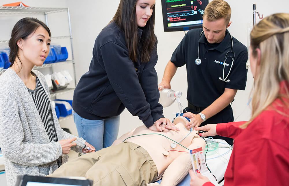 young adults learning CPR on manikin